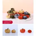 Marrybox Fall Decorative Pumpkins Plush Velvet Effect Rust/Oche/Green 12pcs image 3