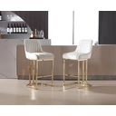 chairus Bar Stools Set of 2 Velvet Counter Chairs with Backrest Breakfast Bar Stools for Kitchen image 6