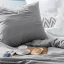 Bedsure Parure de lit 100 % polyester gris - 1 housse 200 x 200 cm et 2 taies 80 x 80 cm image 3