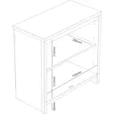 Galano Iris 2 Door Sideboard – Storage Cabinet for Living Room & Kitchen – Space Saving Side Unit with Arylic Mirror Doors, Modern Side Board Organizer - White image 8