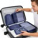 VoxorAI Navy Blue Travel Bag, Clothing Storage Bag, Toiletry Bag, Travel Organization Set (8 Pieces) image 5