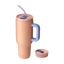 Bottle Bottle 40oz Stainless Steel Vacuum Tumbler with Handle & Straw, Peach image 0