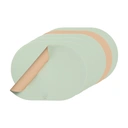 BJÖRN Lot de 6 sets de table ovales réversibles en cuir recyclé - Rose pâle et vert pâle image 0