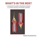 FLORA GUARD Lot de 2 sécateurs de taille en acier inoxydable affûtés à pointe fine avec lame droite et courbée image 4