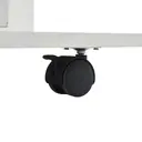 Table 100x50x48 cm, réglable en hauteur, avec roulettes, 4 tabourets & rangement – peut être utilisée comme table basse, table à manger ou table de travail, blanc image 9