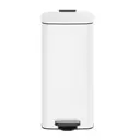 SONGMICSHOME  Trash Can, 8-Gallon Trash Bin, Stainless Steel Kitchen Garbage Can, White image 1