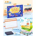 JoyCat Preschool Learning Activities 48 Reusable Pages, Handwriting Practice for Kids Toddlers, Tracing Letter Number Workbooks, Educational Toy Autism Busy Book, Learning Gift for 3 4 5 Year Olds image 5