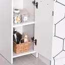 HOMCOM Bathroom Floor Storage Cabinet Slim Tallboy w/ Door Cupboard & Shelves For Living Room, Bedroom, Hallway White image 8
