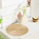 Gold Exploding Fireworks PVC Placemat，Placemats Set Of 6 PVC Place Mats For Kitchen Table Indoor/Outdoor Washable Heat-Resistant Placemat Wipeable Dining Table Mats And Cup Coaster For Camping, Festival, Wedding, Party image 3