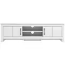 Galano Limestone Wide TV Stand – 150 cm Entertainment Unit for TVs up to 65 Inches – 2-Door Storage Cabinet – White Finish image 1
