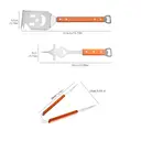 Huacan Stainless steel barbecue tool set, wooden handle fork shovel clip combination set, 3-piece set image 4