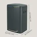 SONGMICSHOME  40L Double Kitchen Bin with Lids, Rubbish Bin, Soft Close with Plastic Inner Buckets, Greenish Grey image 2