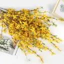 Yuejia 3PCS 3.28ft/1mArtificial Forsythia Stem Artificial Orchids Flowers Silk Forsythia Branches, Long Stem Flowers Yellow Winter Jasmine for Home Decor Indoor Floral Arrangements Wedding Farmhouse Cemetery image 9