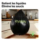 Vivreal Lot de 2 rouleaux de sacs poubelles compostables à base d'amidon de maïs noir - 100 x 15 L image 4