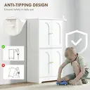 HOMCOM 110cm Kitchen Cupboard, Freestanding Kitchen Storage Cabinet with 4 Arched Doors and 2 Adjustable Shelves, Modern Pantry Cupboard for Dining Room, White image 6