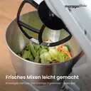 Monsga SM100 Küchenmaschine 1000W, Schwarz/Silber, 6,0L Edelstahl-Rührschüssel, Leise, mit Super-Antihaft Teflon-Knethaken (hitzebeständig bis 260°C), Schneebesen, Flachrührer & Spritzschutz, 8 Geschwindigkeitsstufen image 4