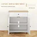 HOMCOM Kitchen Island with Drop Leaf, Rolling Kitchen Storage Trolley on Wheels with Drawer, Spice Rack and Towel Rack, Storage Cart with Adjustable Shelf, White image 5