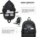 Kono Anti-Theft Water-Resistant Laptop Backpack with USB Charging Port, Travel Business School Bag for 15.6-inch Laptops (Black) image 4