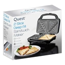 Quest Two Slice Stainless Steel Deep Fill Sandwich Toaster with MV Indicator Lights, Silver image 5