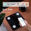 SENSSUN Body Fat Scales Digital Personal Scales with App, Smart Scales Bluetooth Body Analysis Scales with Body Composition Function, 150 kg/330 LB, 26 x 26 cm, LED Display (Black) image 4