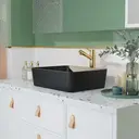 DeerValley Bathroom Sink Basin, Rectangular Bathroom Vessel Basin, Ceramic Cloakroom Hand Wash Basin for Bathroom 47.5 x 37.5 x 13cm image 4