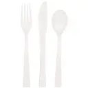 Unique Plastic Cutlery, White, 18 pack image 2