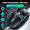 Rexsun Wired Gaming Mouse – 6D Buttons, 4-Color Breathing LED, Adjustable DPI 1200–3600, Ergonomic Design, USB Connection, Compatible with Windows & Mac, Black, G560 image 3