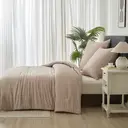 MEEALLHOME Parure de lit texturée Seersucker marron - 1 housse 240 x 220 cm et 2 taies 65 x 65 cm image 1