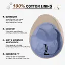 TOP-EX Casquette gavroche en lin 100 % pour homme, intérieur en coton, taille M/L - Beige image 3