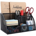 Senhoglb Organiseur de bureau en maille métallique, noire image 0