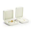 Oirlv Ring Box， Velvet White Ring Ear Stud Earrings Box Jewelry Display Engagement Wedding Keepsake Gift Box for Proposal，Engagement， Wedding， Bridal Ring Box, New Year Sale , Top gift picks image 4