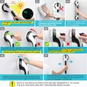 TAILI Shower Grab Bar Glow in The Dark, 2 Pack 16.8 in Grab Bars for Bathtubs and Showers, Shower Handle Shower Rail for Seniors and Elderly,Bathroom Safety Grip Removable No Drilling Waterproof Black image 3