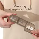 JORDAN&JUDY Portable Sealed Weekly Pill Organizer Large Capacity Pill Dispenser Pill Storage Box 21 Compartments-Brown image 7