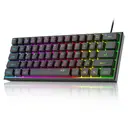 MageGee TS91 60% Wired Gaming Keyboard, QWERTY US layout, RGB Backlit 61 Key Ultra-Compact Keyboard, TS91 Ergonomic Waterproof Mechanical Feeling Office Computer Keyboards for PC, MAC, PS4, Xbox ONE Gamer(Black) image 1