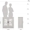 Galano Millicent 12 Pairs Shoe Cabinet - 2 Door Modern Storage Cabinet - Standing Organiser for Home - Office - 34D x 78.6W x 76.8H centimetres - Dusty Grey Oak image 2