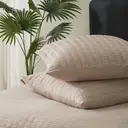 MEEALLHOME Parure de lit texturée Seersucker marron - 1 housse 140 x 200 cm et 1 taie 65 x 65 cm image 4