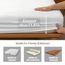LeBonsoir 180x200cm Fitted Sheet， 30CM/12Inch Deep Pocket - Soft Microfiber， No-Pop Off Elastic， 1 Fitted Sheet Only-White image 3