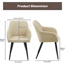 CLIPOP Faux Leather Dining Chairs Set of 2 Cream Living Room Chairs with Arms and Metal Legs, Lounge Chair for Kitchen Counter Home Office 0017cr cream 41*51*83 cm image 1