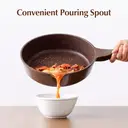 SENSARTE Poêle antiadhésive 28 cm avec couvercle, poignée froide au toucher, revêtement en céramique sain, compatible induction, sans PFOA image 7