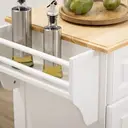 HOMCOM Kitchen Island with Storage, Rolling Kitchen Cart with Adjustable Shelf, Drawers and Cabinets, 110 x 45 x 89cm, White image 7
