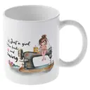Alphynix 1 Mug 33cl amoureuse de livres couture, cadeau à thème "Juste une fille" avec design illustré pour Thanksgiving ou Noël,Le cadeau de la saint-valentin, cadeau d’anniversaire image 3