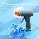 TILSWALL Kabellose Heißklebepistole mit (20 Stück) 7 x 140 mm Klebesticks, Mini wiederaufladbare Heißklebepistole USB-C, 30 s schnelles Aufheizen, Tropfstopp-Düse, ideal für DIY, Basteln & Reparaturen – Blau image 5