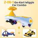 Neuleb Voiture électrique 12 V avec pédale, batterie rechargeable, trottinette 2-en-1, 3 vitesses, vitesse max. 5 km/h, anti-basculement, haut-parleur musical et roues lumineuses, charge max. 72 kg, cadeau pour enfants de 3 ans et plus, Bleu image 6