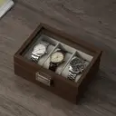 JU7CER Retro watch box, inner gray Watch Storage Box, Unisex Watch Display & Storage Case, Ideal Gift for Watch Enthusiasts 3-position image 4