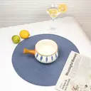 PP Round Placemat
Zhongyuan Ink Blue，Set of 6 Round Braided Placemats Table Mats for Dining Tables Washable Non-Slip Place Mats 15 inch for Home Decoration image 2