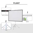 HOMCOM Écran de projection avec trépied pliable 84 pouces 4K HD 4:3, écran vidéoprojecteur réglable en hauteur, idéal pour le home cinéma, les films en intérieur/à l'extérieur image 6