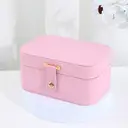 Boîte à Bijoux JORDAN&JUDY à Plusieurs Niveaux - Coffret pour Boucles d’Oreilles, Bagues et Colliers - 2 Couches Rose image 1