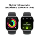 Apple Watch Series 11 GPS 46 mm, boîtier aluminium argent, bracelet sport brume violette, taille M/L image 2