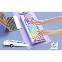 ET Clavier de jeu tri-mode 100 %, disposition QWERTY US, rétroéclairage RGB, touches macro personnalisables, 26 touches anti-ghosting, batterie 4000 mAh, claviers d’ordinateur au toucher onctueux image 2