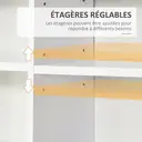 HOMCOM Rangements pour CD et DVD, étagère rangement, capacité max. 1116 CD/528 DVD, 36 compartiments et étagères réglables, pour bureau, salon, chambre, 102 x 23,5 x 195 cm, blanc image 4